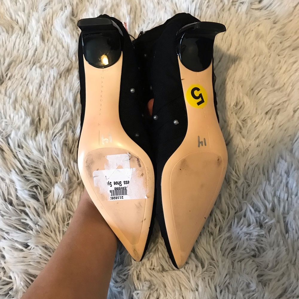 Zara Embellished Tulle & Pearl ankle Booties - Picture 8 of 8